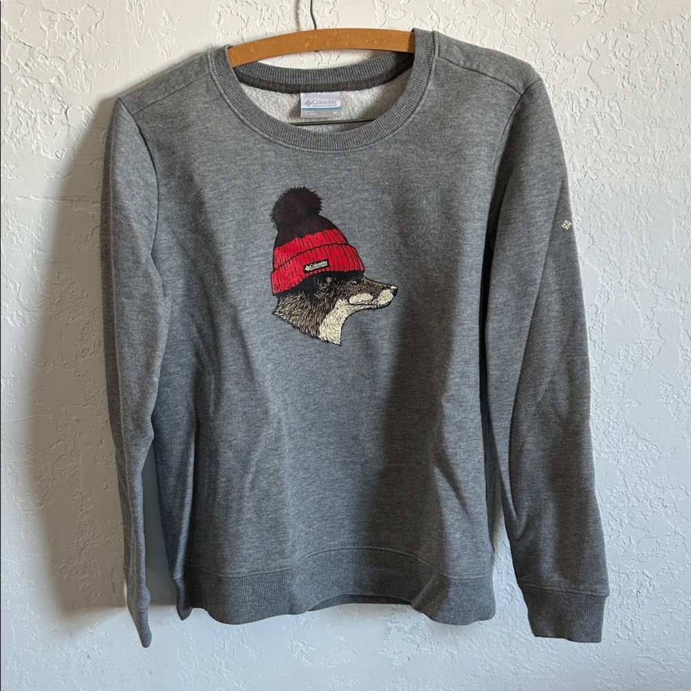 Columbia Sweatshirt with Fox wearing hat
